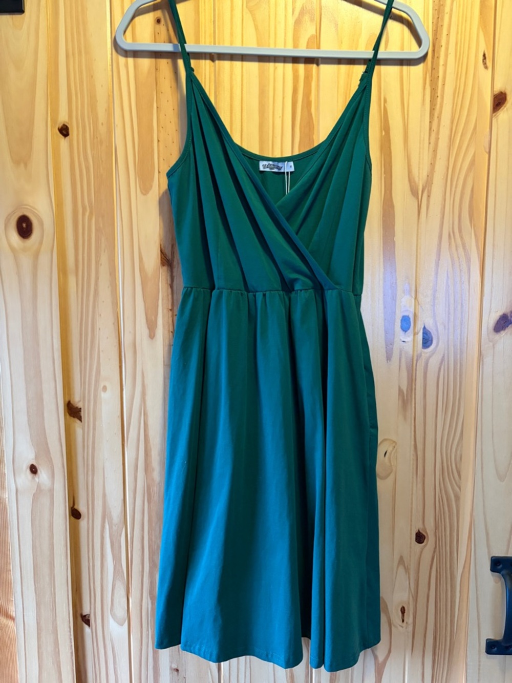 Green Sleeveless Wrap-Front Dress